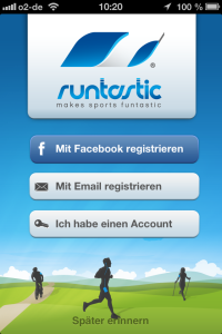 Runtastic Lauf-App: Startbildschirm.