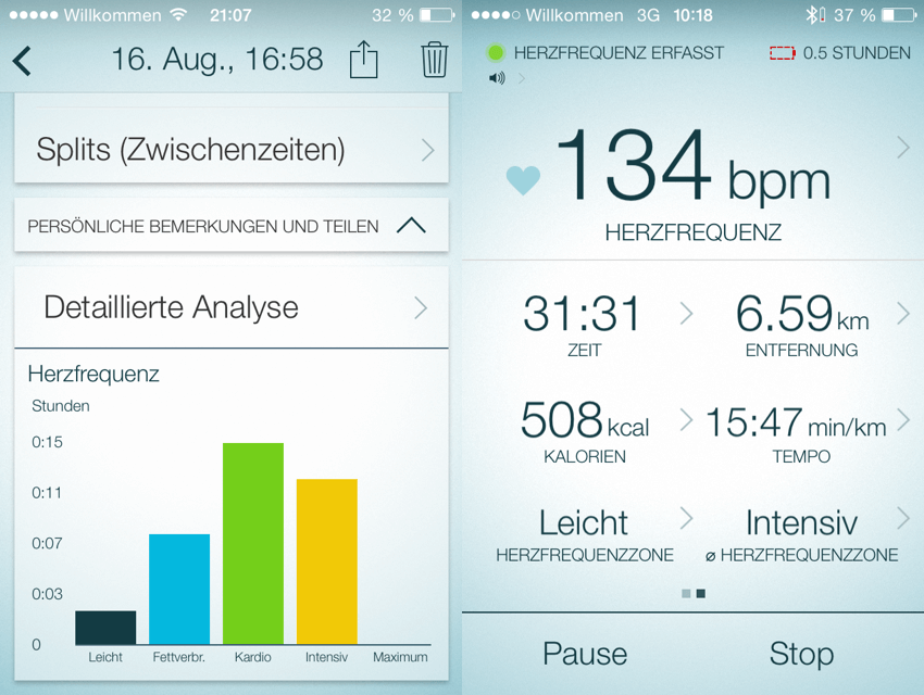 Verlaufsanalyse mit der Jabra Sport Life App