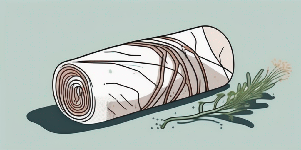 A bandage wrapped around a stylized